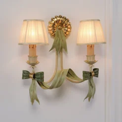 1365 Apparecchio di illuminazione a fiocco doppio in metallo verde