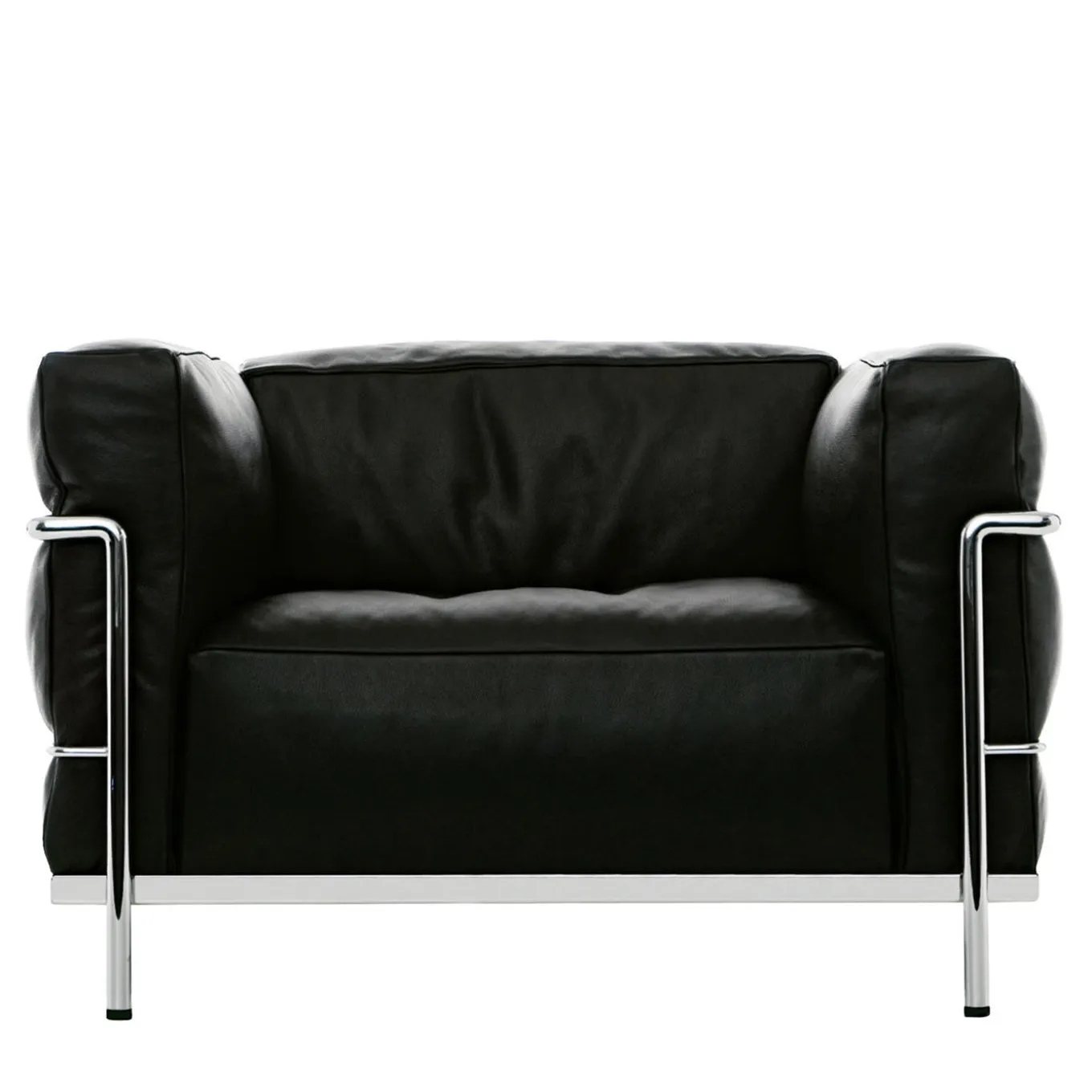 3 Fauteuil Grand Confort, Grand Modèle Di Le Corbusier & Pierre Jeanneret & Charlotte Perriand - Pelle di grafite