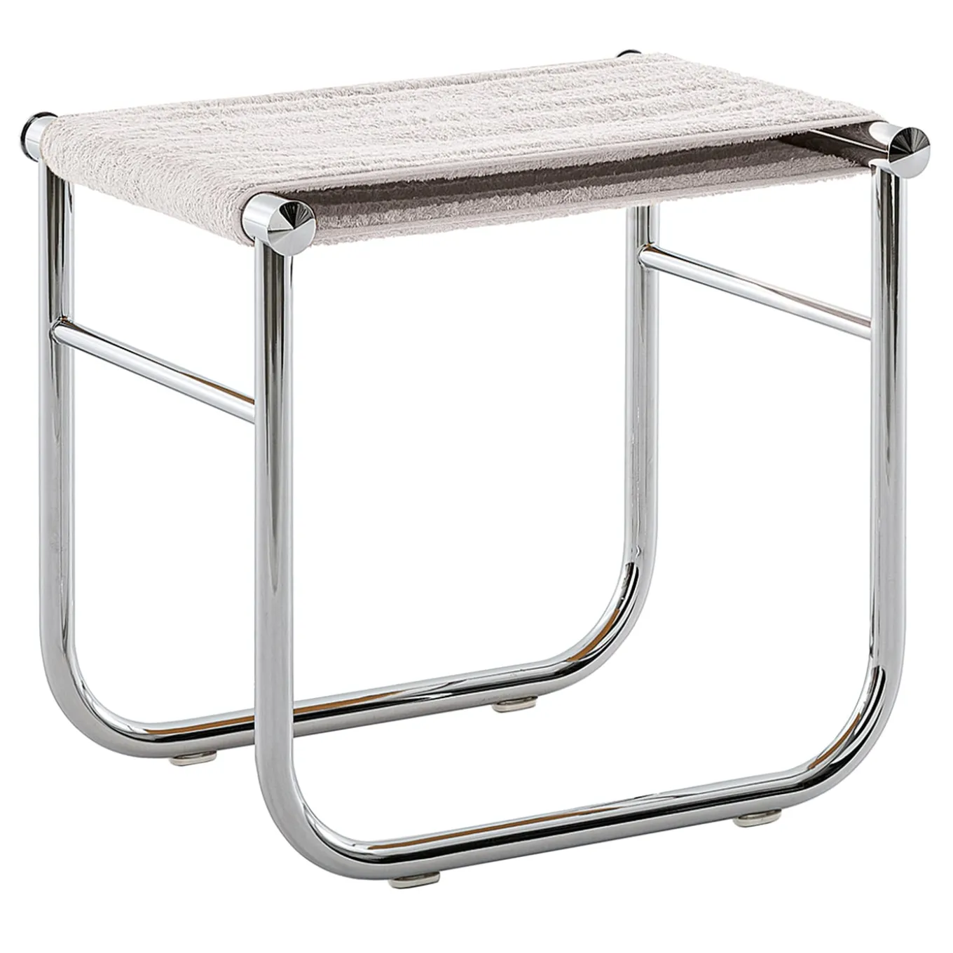 9 Tabouret di Charlotte Perriand - Seduta elastica in spugna bianca