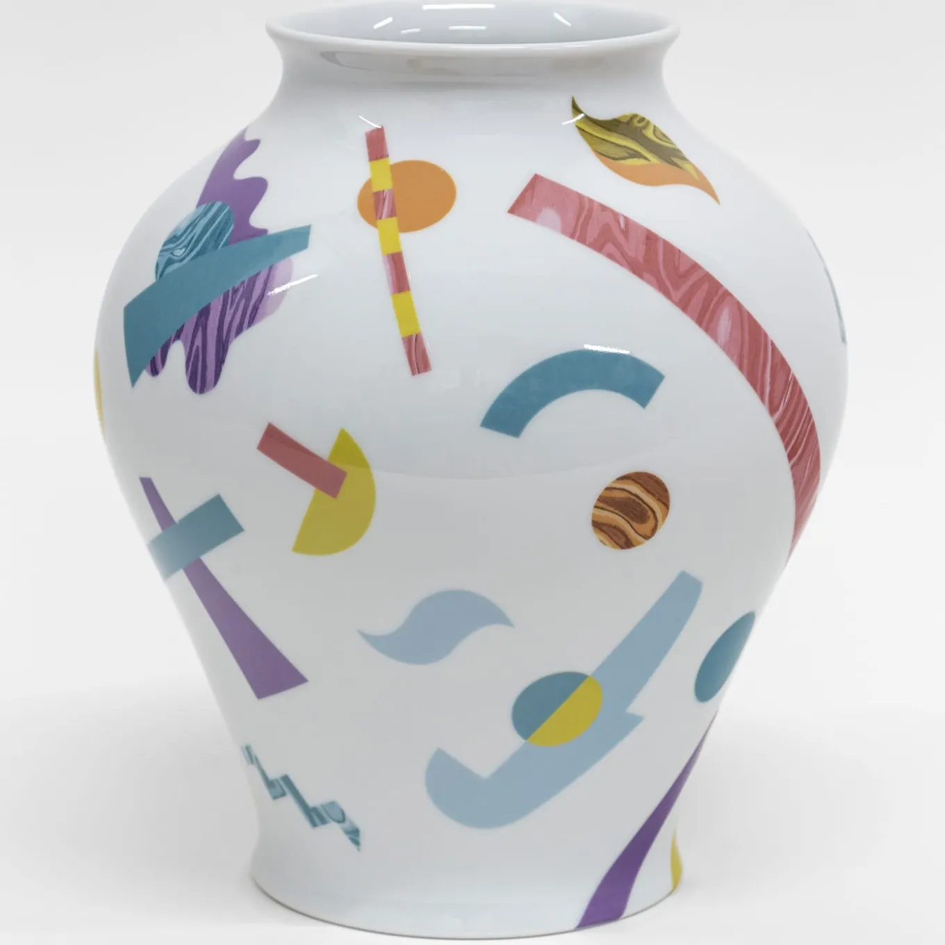 Alchimie vaso anfora in porcellana con decoro astratto h27cm