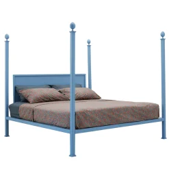 Alfio Letto Matrimoniale in Ferro Azzurro