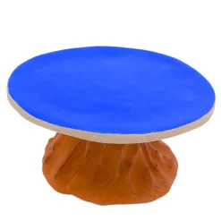 Alzata in Ceramica Serie Fungo Blu Klein e Arancione Opaco