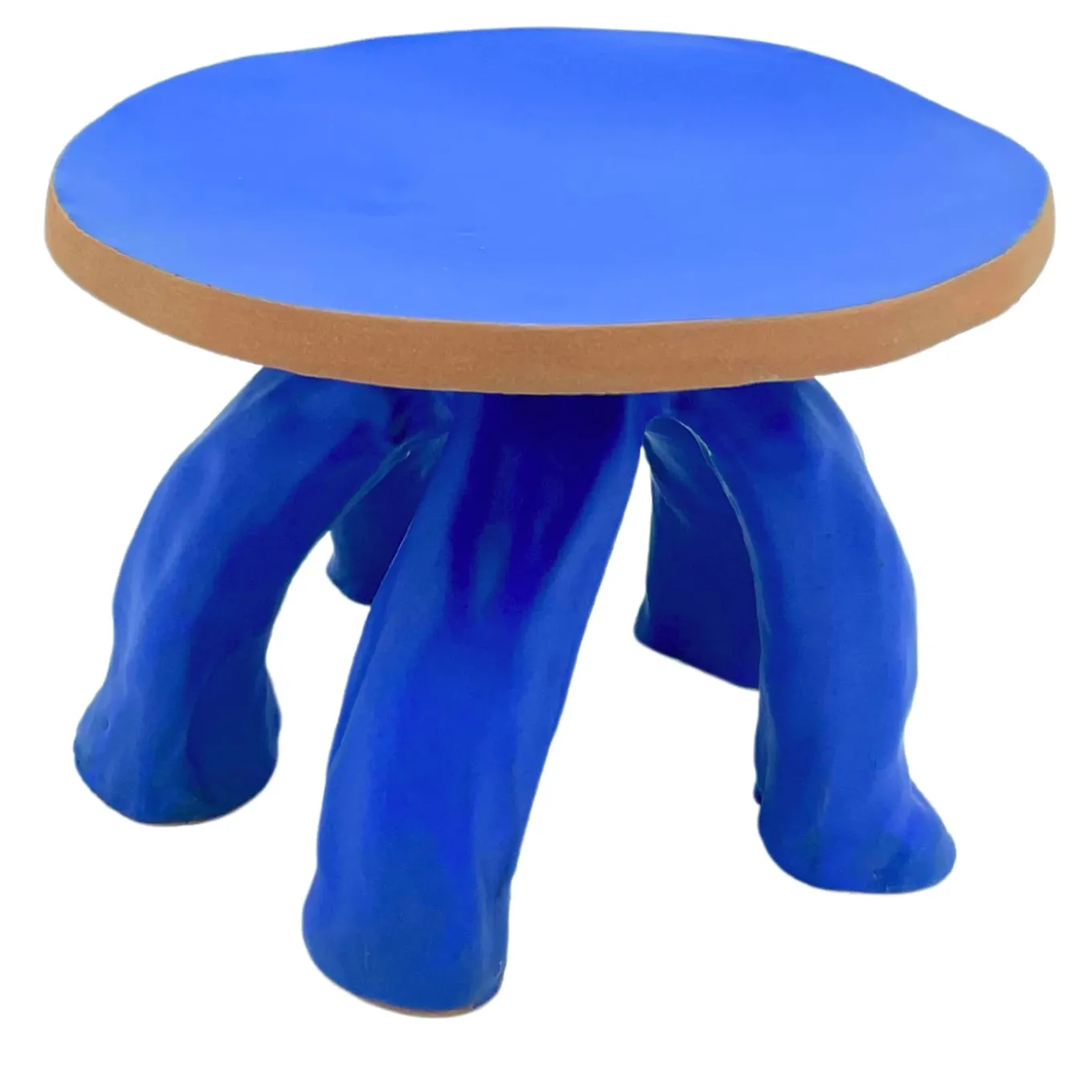 Alzata in Ceramica Serie Fungo Blu Klein Opaco