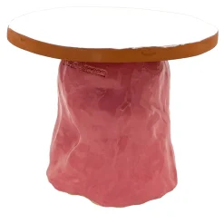 Alzata per torta Fungo Rock rosa e bianca lucida