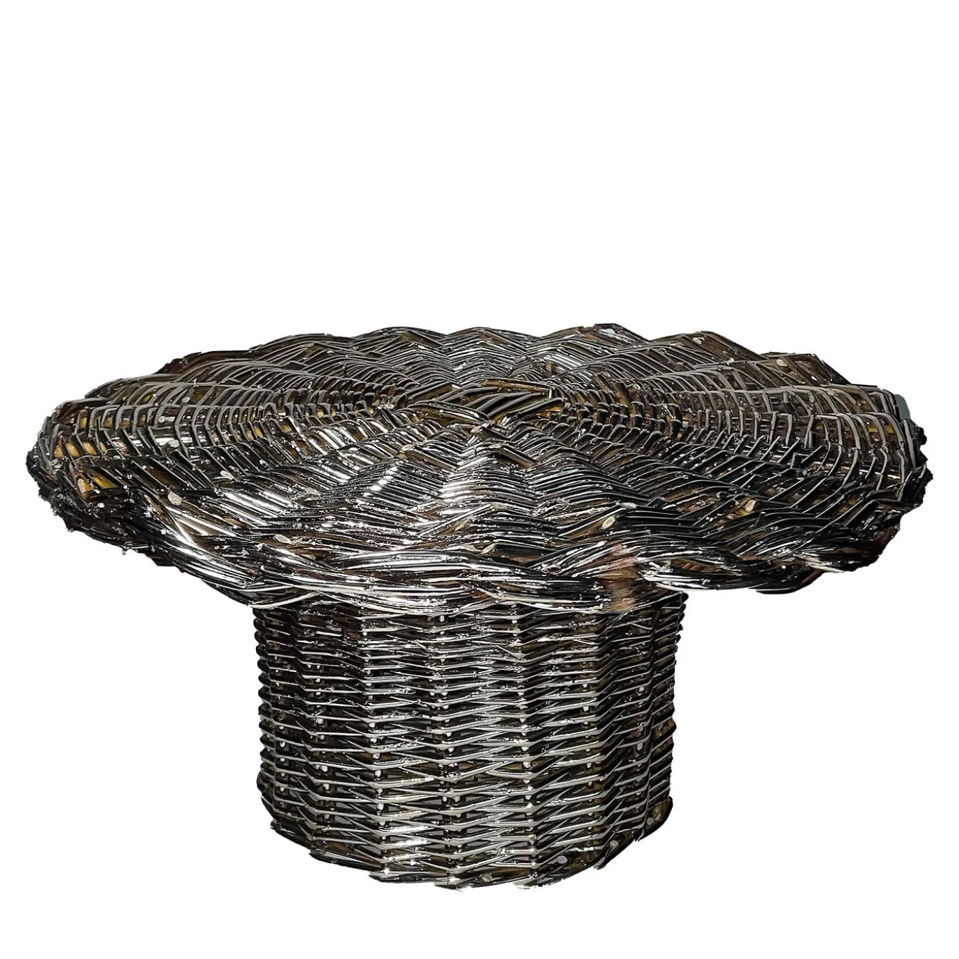 Alzata Rotonda intrecciata in argento placcato