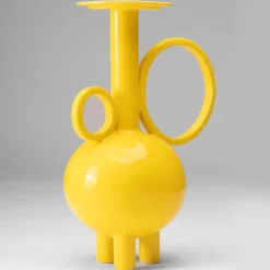 Anfora alta in ceramica gialla Algoritmo