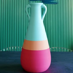 Anfora Cornelia XXL rosa fucsia e blu chiaro