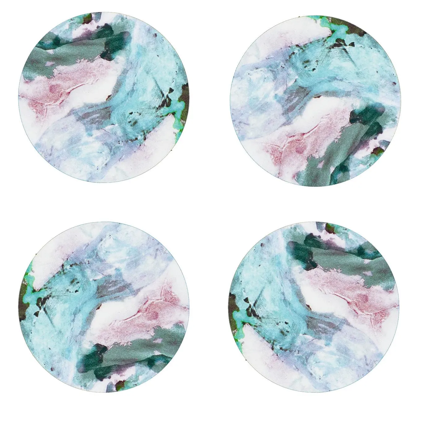 Apollo Set di 8 sottobicchieri in fibra di legno lucida stampata di colore blu chiaro