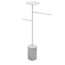 Appendiabiti e portaoggetti Stelo Bianco Carrara e Bianco