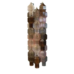 Applique da parete in vetro multicolore con finitura in ottone