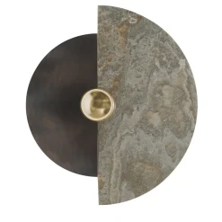 Applique da parete "Levante" in bronzo e onice meteoritico
