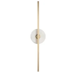 Applique "Essential Stick" in ottone satinato e marmo bianco