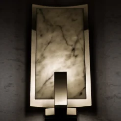 Applique in marmo di Carrara e ottone
