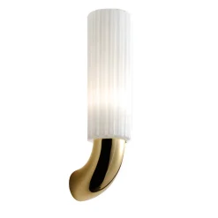 Applique in vetro bianco e oro