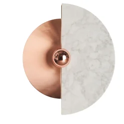 Applique "Levante" in rame satinato e marmo di Carrara