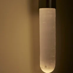 Applique Selene in bronzo scuro e selenite