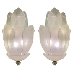 Appliques Floreali in Vetro Sabbiato Veneziano