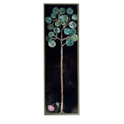 Arazzo Albero in velluto di seta dipinto a mano