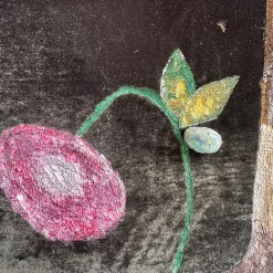 Arazzo Albero in velluto di seta dipinto a mano