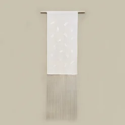 Arazzo bianco ricamato Trazos II #1