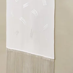 Arazzo bianco ricamato Trazos II #1