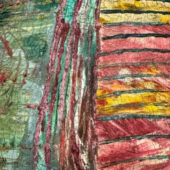 Arazzo Dipinto a Mano in Velluto Verde Big Fish