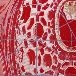 Arazzo double face Borromini in Rosso Bacca e Blu Blitzblau