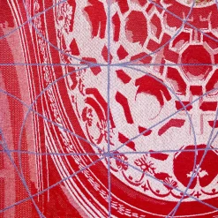 Arazzo double face Borromini in Rosso Bacca e Blu Blitzblau