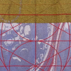 Arazzo double face Borromini in Rosso Bacca e Blu Blitzblau