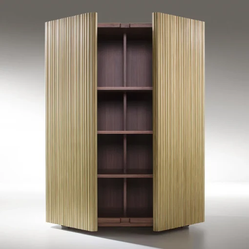 Armadietto Canneto in ottone spazzolato di Adriano Design