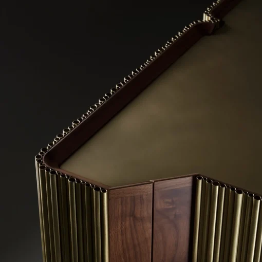 Armadietto Canneto in ottone spazzolato di Adriano Design