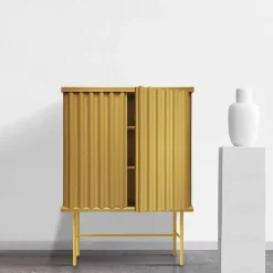 Armadio a 2 ante in MDF giallo oro Curl