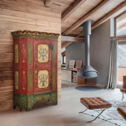 Armadio barocco tirolese policromo del '700 Tirolesi