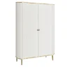 Armadio Bianco a 2 Ante con Accenti Dorati