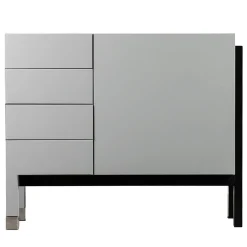 Armadio in legno laccato grigio opaco con anta