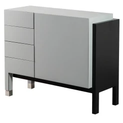 Armadio in legno laccato grigio opaco con anta