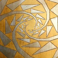 Attrazione Spezzata Legno intagliato con foglia d'oro e d'argento di Giuseppe Caiafa