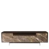 Barney Sideboard in Laccato Marrone con Ante in Marmo
