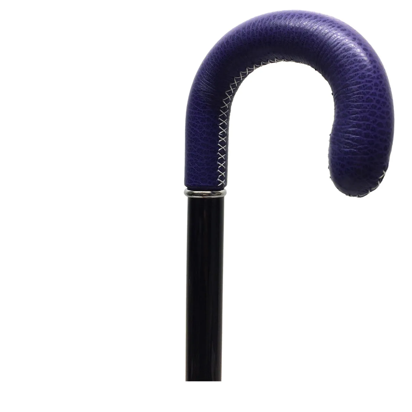 Bastone da passeggio con impugnatura curva viola