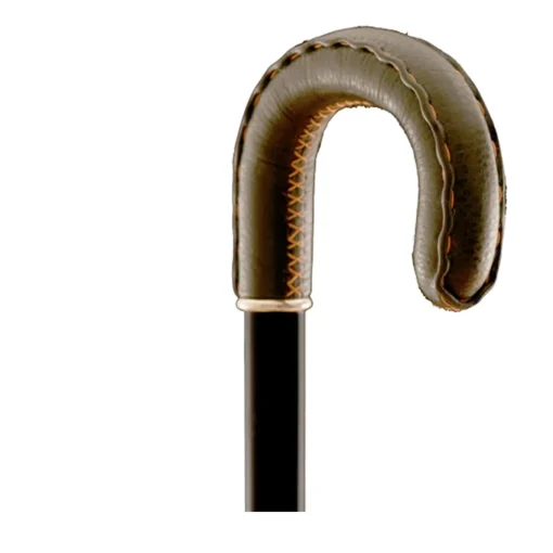 Bastone da passeggio con impugnatura a curva arancione