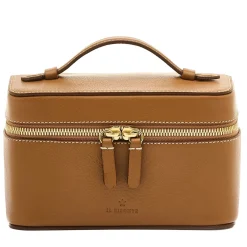 Beauty Case medio in pelle Gianduia