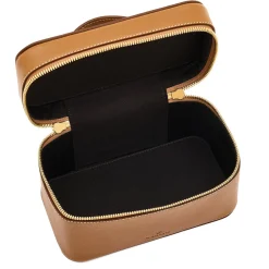 Beauty Case medio in pelle Gianduia