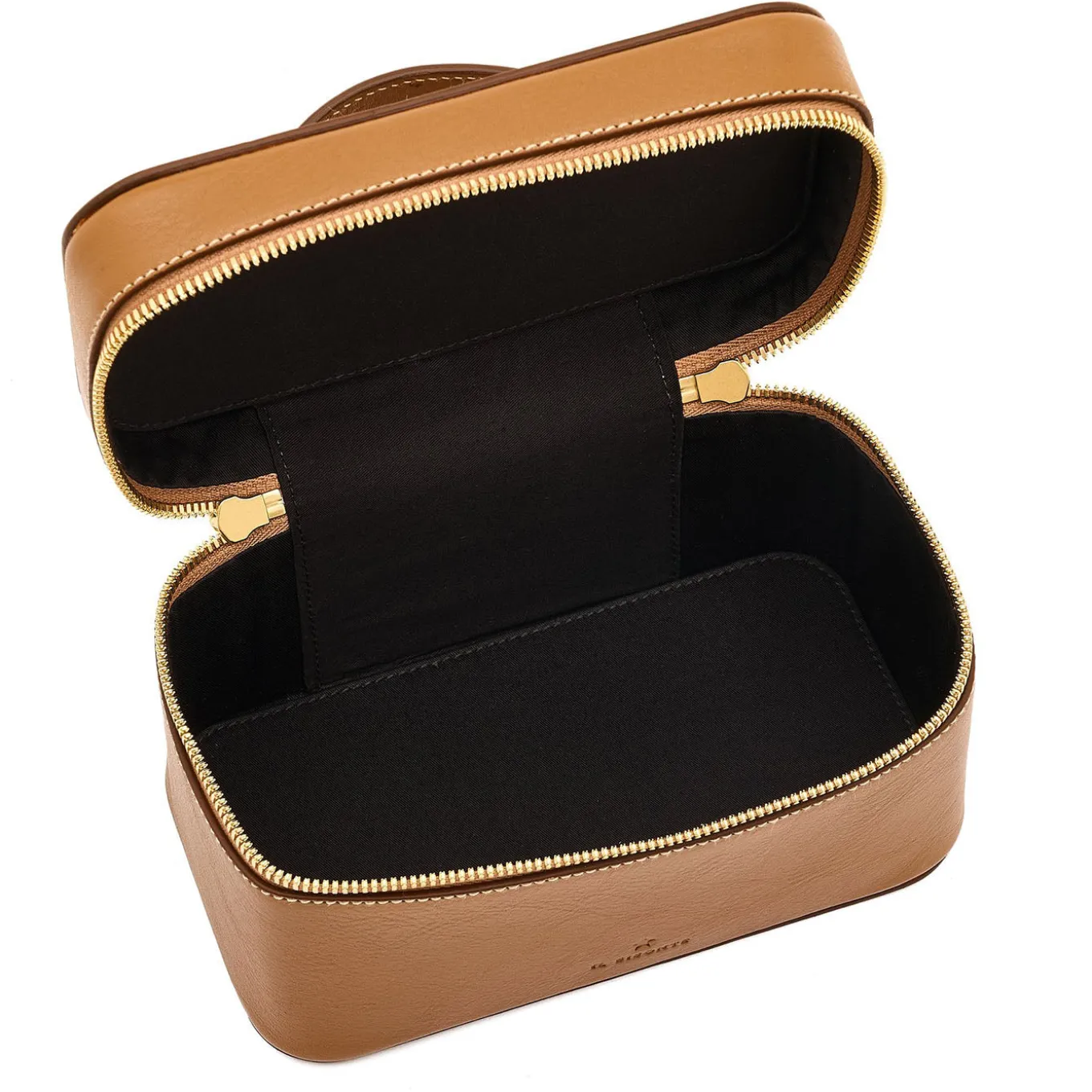 Beauty Case medio in pelle Gianduia