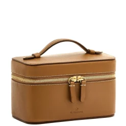 Beauty Case medio in pelle Gianduia