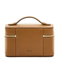 Beauty Case medio in pelle Gianduia