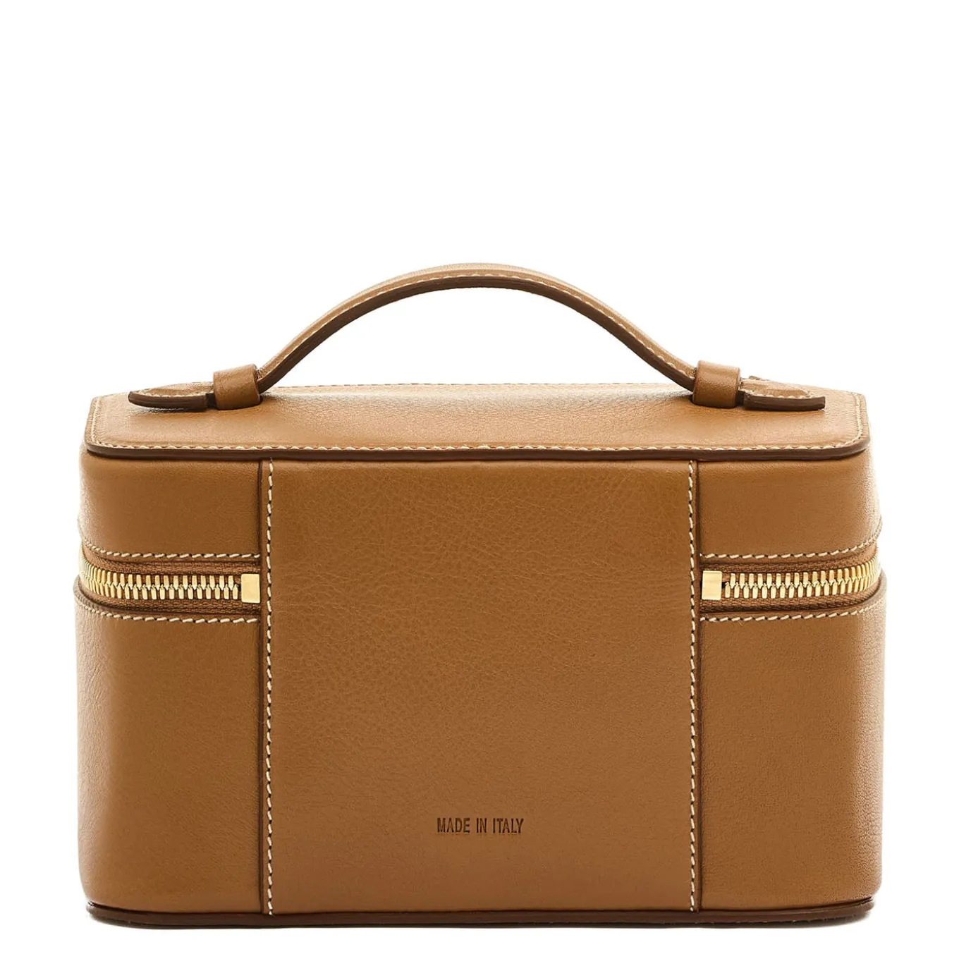 Beauty Case medio in pelle Gianduia