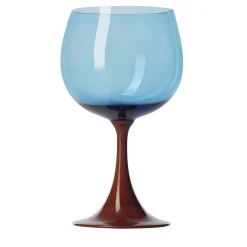 Bicchiere a stelo Burlesque Coral & Blue di Stefano Marcato