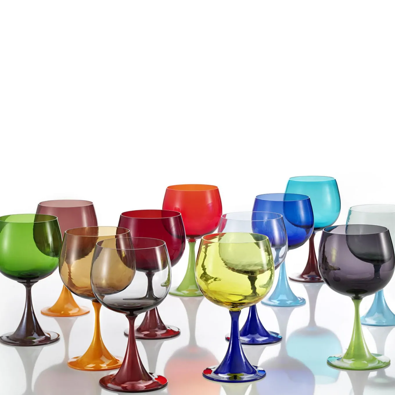 Bicchiere a stelo Burlesque Red & Blueberry di Stefano Marcato