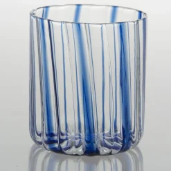 Bicchiere a strisce blu
