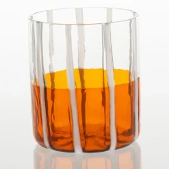 Bicchiere Arancione e trasparente Mezzo e Mezzo